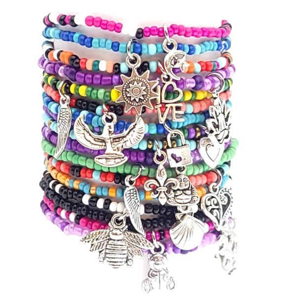 5pc Beaded Anklet Set with Charms - Image 3