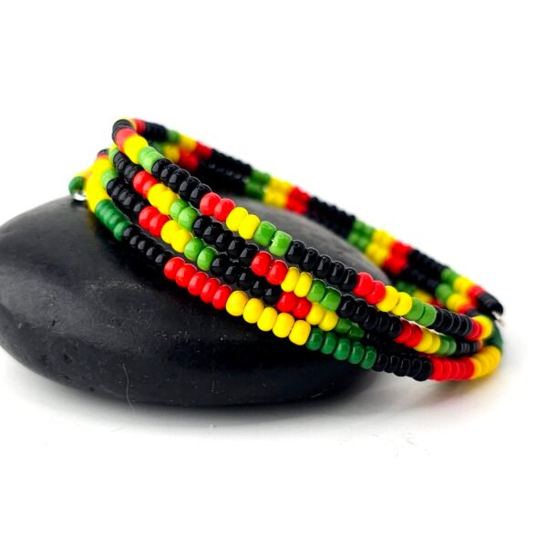 Rasta Color Block Coil Bracelet