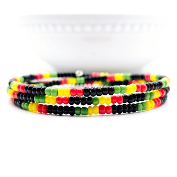 Rasta Color Block Coil Bracelet - Image 3