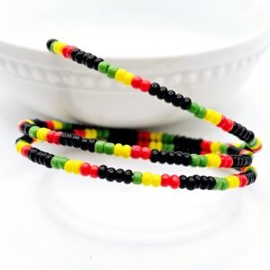 Rasta Color Block Coil Bracelet