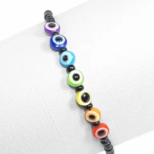 Chakra Evil Eye Beaded Black Anklet/Bracelet