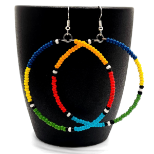 Maasai Inspired African Beaded Hoop Earrings