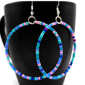 Springtime Beaded Hoop Earrings