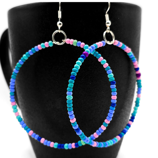 Springtime Beaded Hoop Earrings