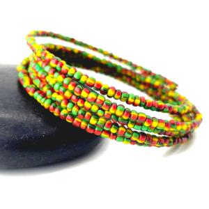 Rasta Checkered Memory Wire Bracelet