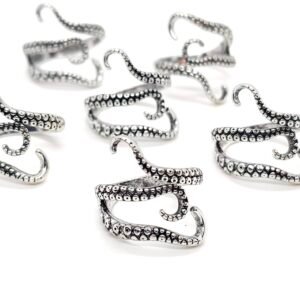 Squid Ring, Antique Silver