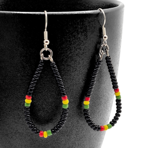 Teardrop Rasta Beaded Earrings