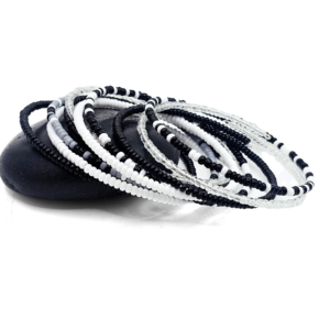 Monochrome Seed Bead Bangles Set