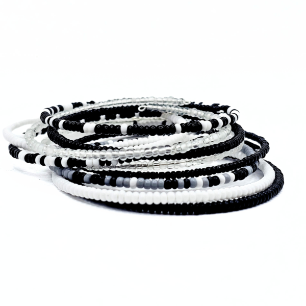 Monochrome Seed Bead Bangles Set - Image 3