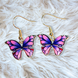 Purple & Pink Butterfly Earrings