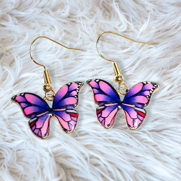 Purple & Pink Butterfly Earrings