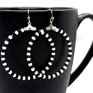 Checkered Black & White Earrings