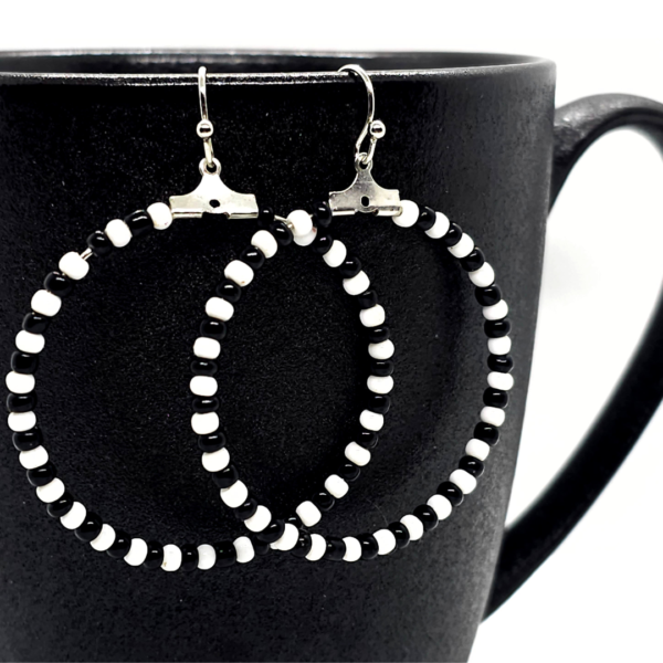 Checkered Black & White Earrings