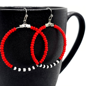 Red, Black, & White Earrings