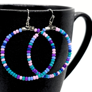 Springtime Beaded Hoop Earrings