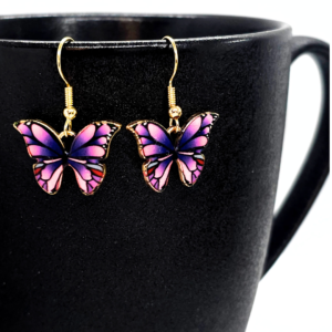 Purple & Pink Butterfly Earrings