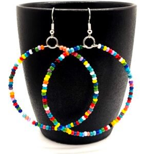 Confetti Beaded Hoop Earrings