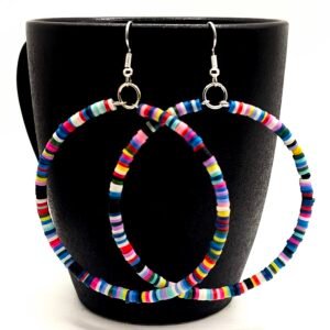 Bold Heishi Disk Earrings