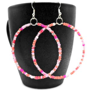 Pink Fusion Beaded Earrings