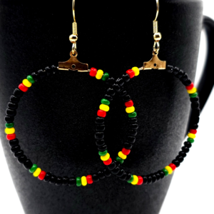 Small Rasta Beaded Earrings