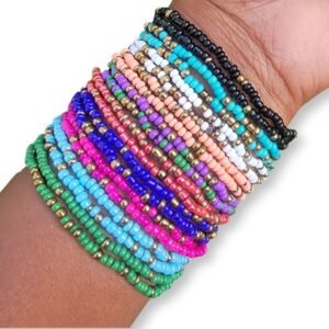 10pc Gold Rainbow Mix Bracelets