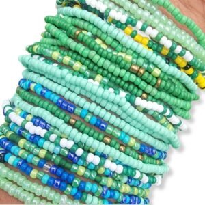 10pc Assorted Green Bracelets