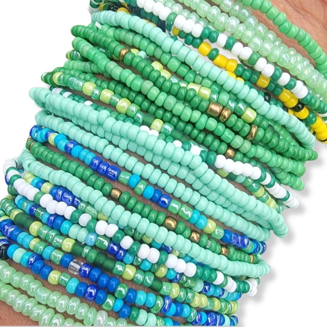 10pc Assorted Green Bracelets