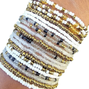 10pc Assorted White Bracelets