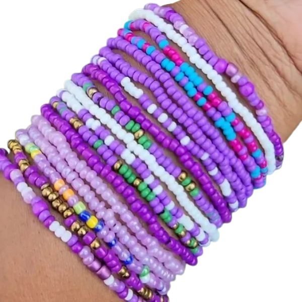 10pc Assorted Purple Bracelets