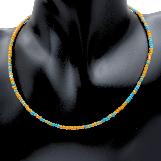 choker-blue orange