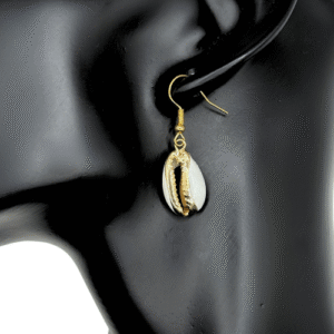 Gold Accent Cowrie Earrings