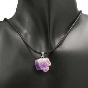 Purple Quartz Agate Pendant Choker