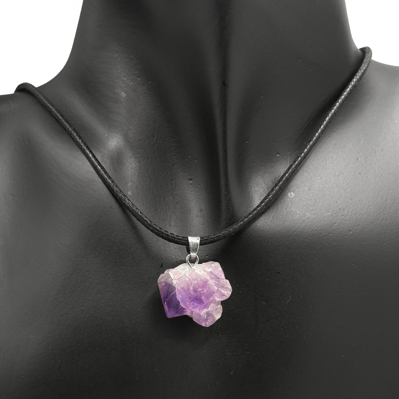 Purple Quartz Agate Pendant Choker