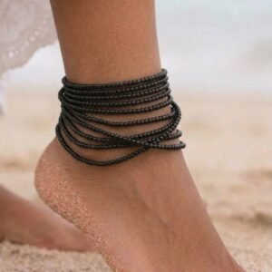 All Black Anklet Stack (10pc)