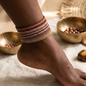 Warm Brown Anklet Stack (10pc)