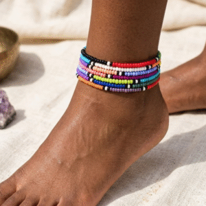 Maasai Style Anklet Stack (5pc)