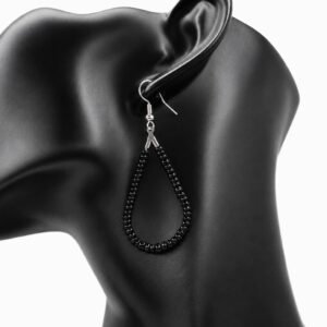 Solid Black Teardrop Earrings