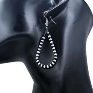 Black & White Checkered Teardrop Earrings