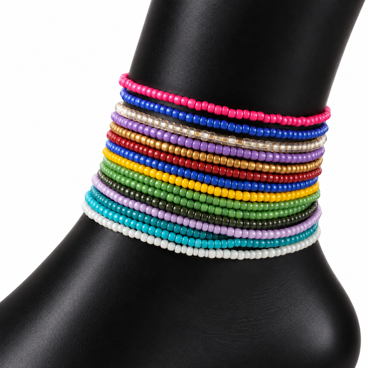 10pc Color Pop Anklet Set