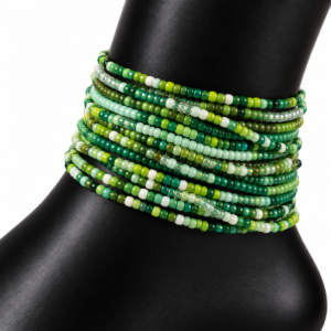 10pc Green Mix Anklet Set