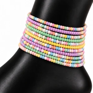 10pc Pastel Mix Anklet Set