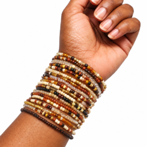 15 Seed Bead Bracelets – Brown Mix