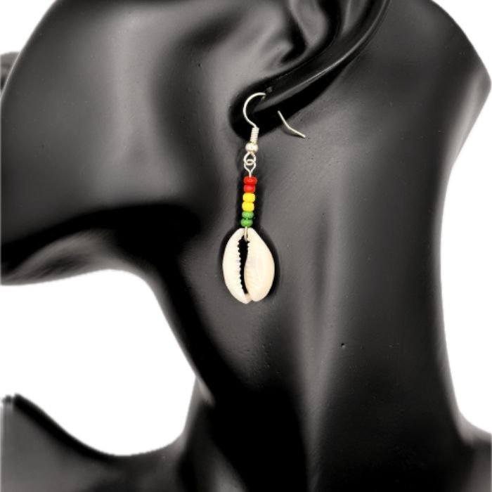 earrings rasta cowrie
