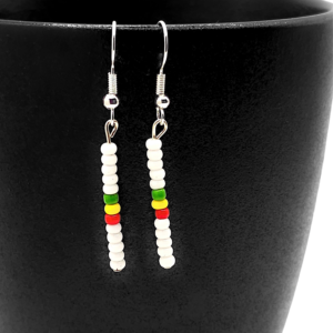 White rasta earring dangles